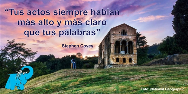 Una Enseñanza de Stephen Covey sobre La Congruencia, en La Frase del Día del Centro de lavado de coches Elefante Azul de Avilés